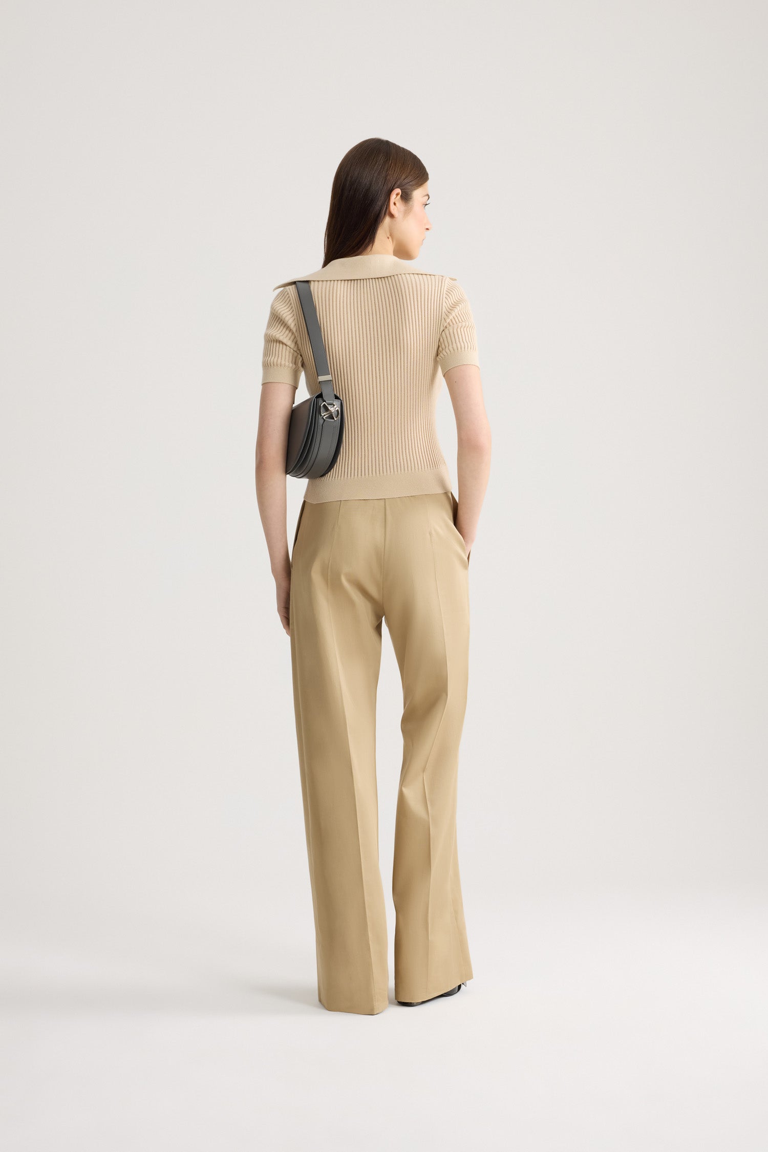 Patou P26KN3418094124B polo beige brodé coton