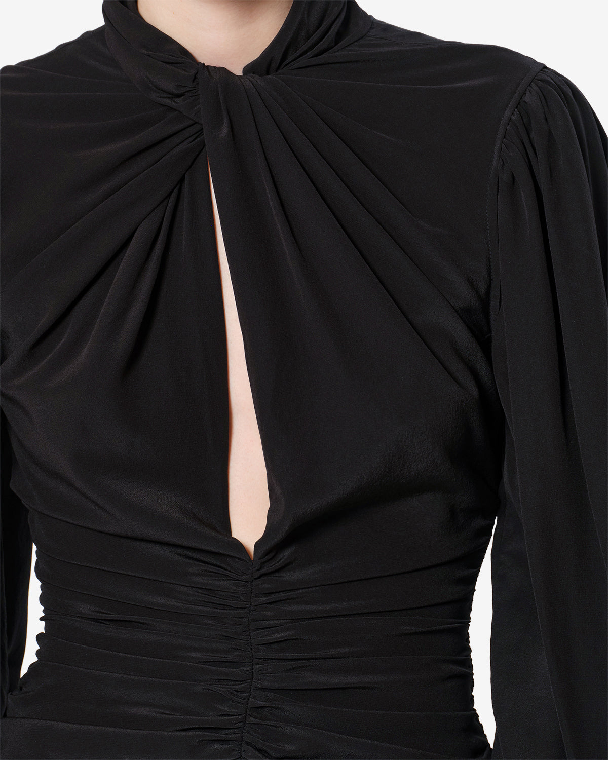 Isabel Marant Depsona blouse soie noir lavallière