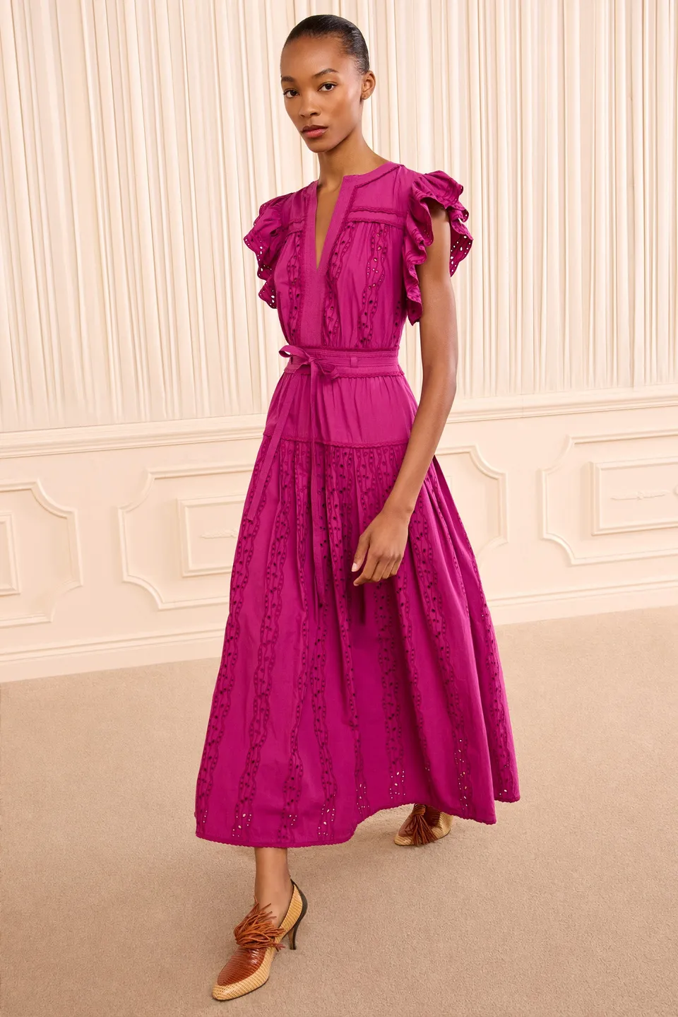 Ulla Johnson Dani robe midi coton Orchid