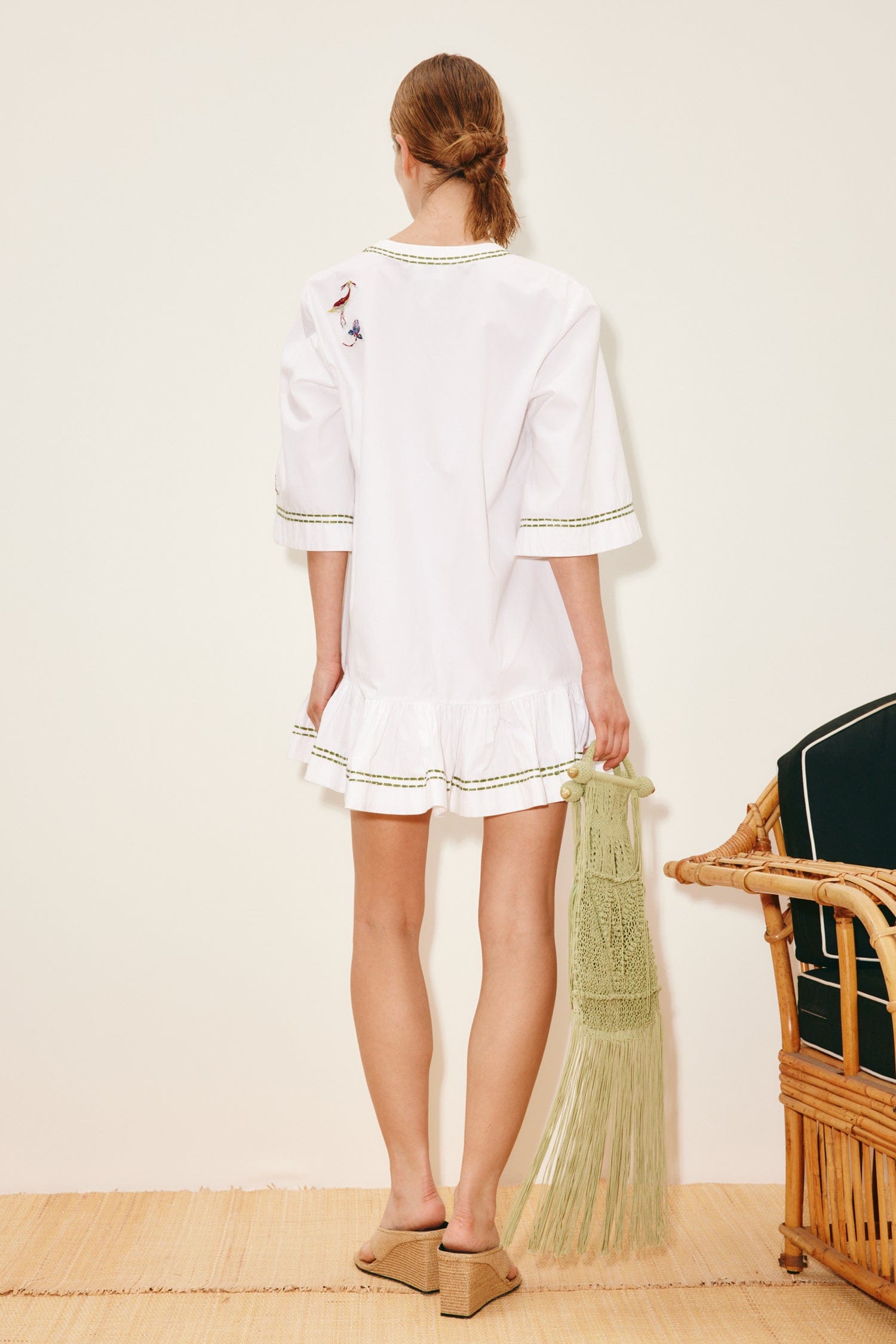 Alemäis Camelia robe mini brodée coton bio