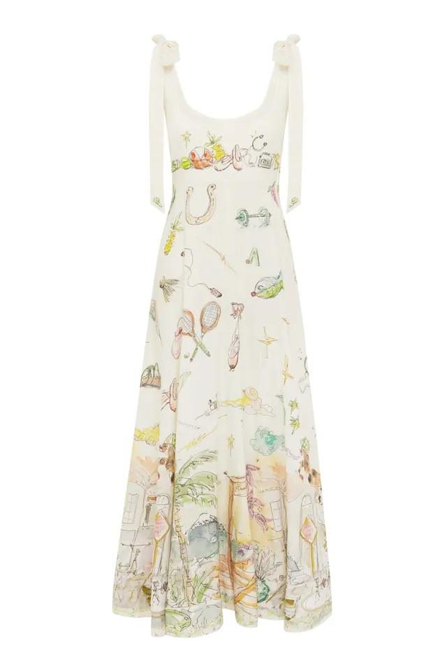 Alemais Anouk Ballet robe midi lin poches