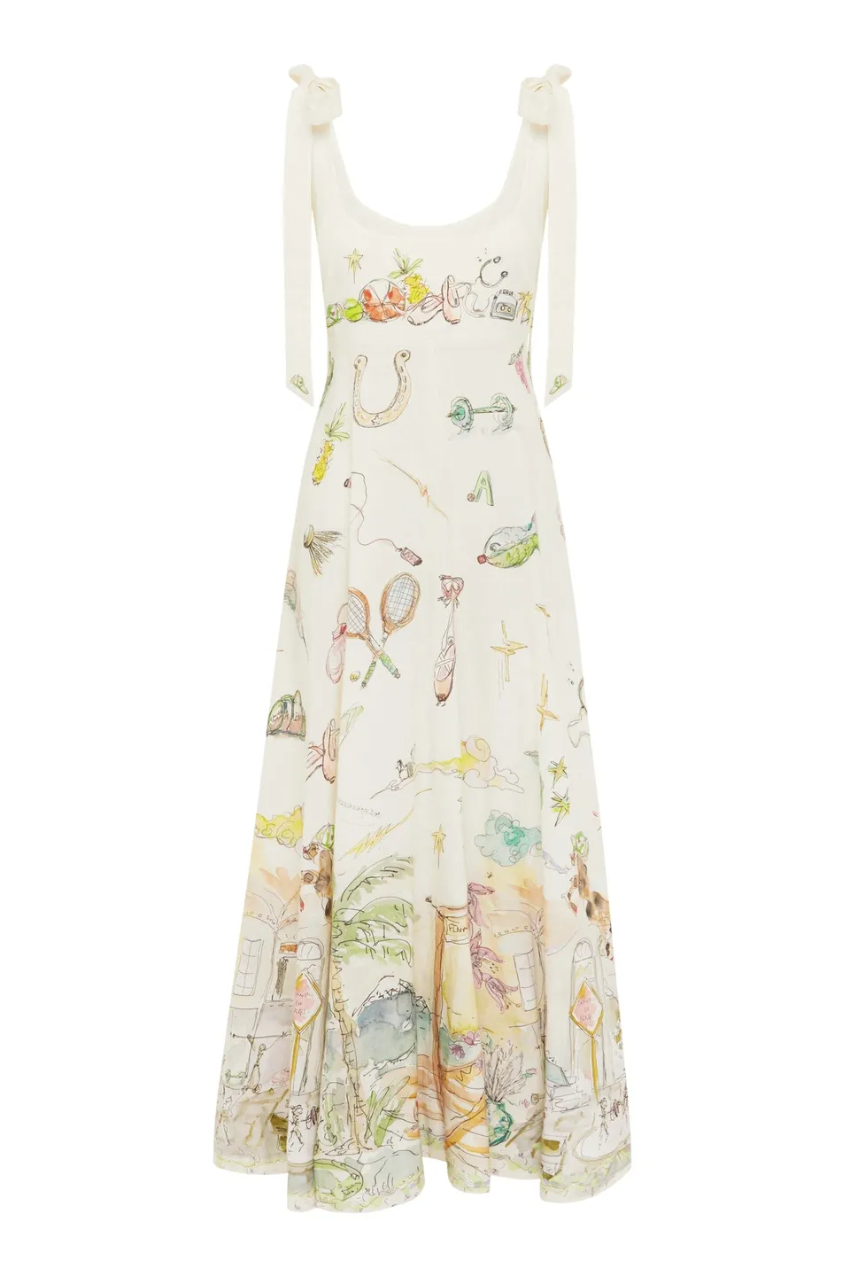 Alemais Anouk Ballet robe midi lin poches