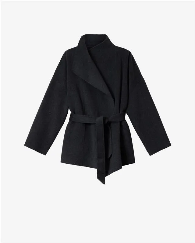Isabel Marant Ceaton manteau laine anthracite ceinturé