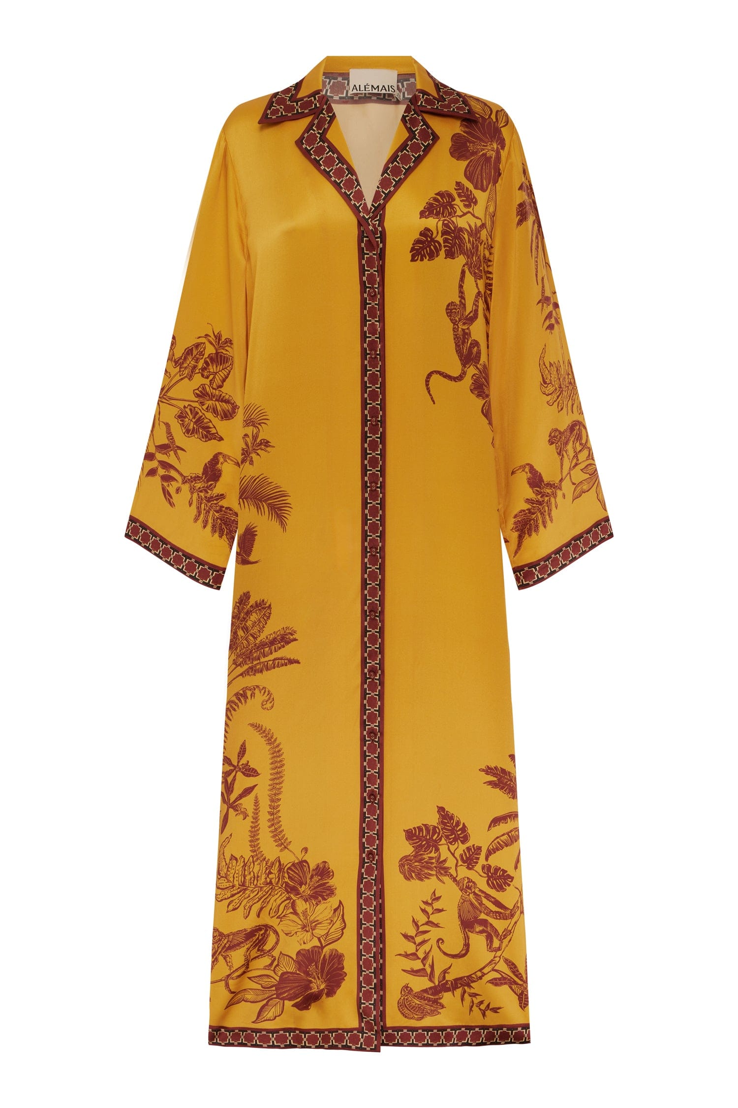 Alemäis Banana Blossom Silk Shirtdress robe soie