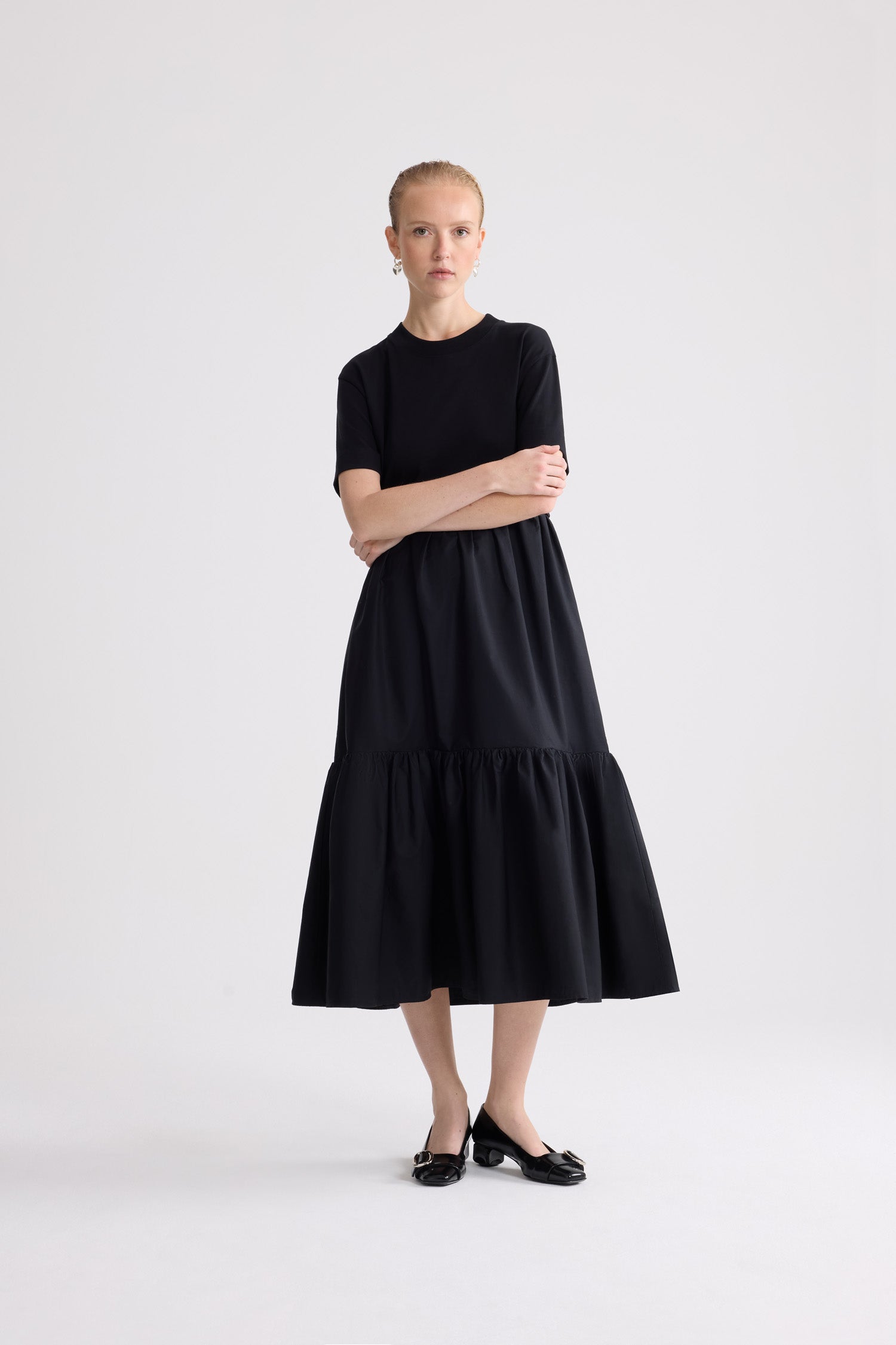 Patou P26JE2489990999B robe midi noire coton bio XS