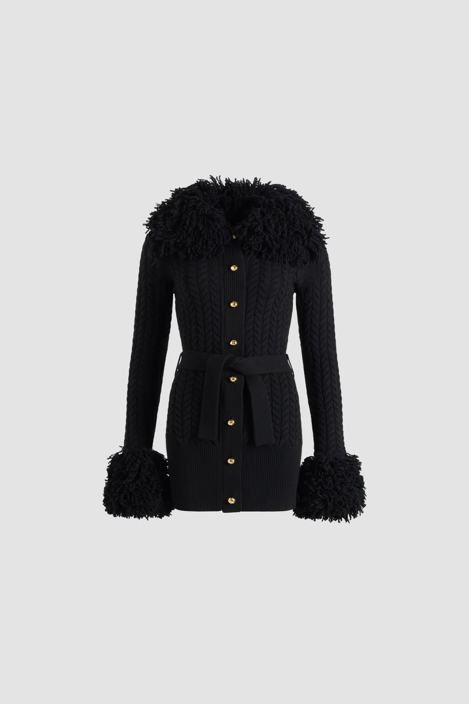 Patou Knitwear cardigan KN2828041999B laine noir à franges