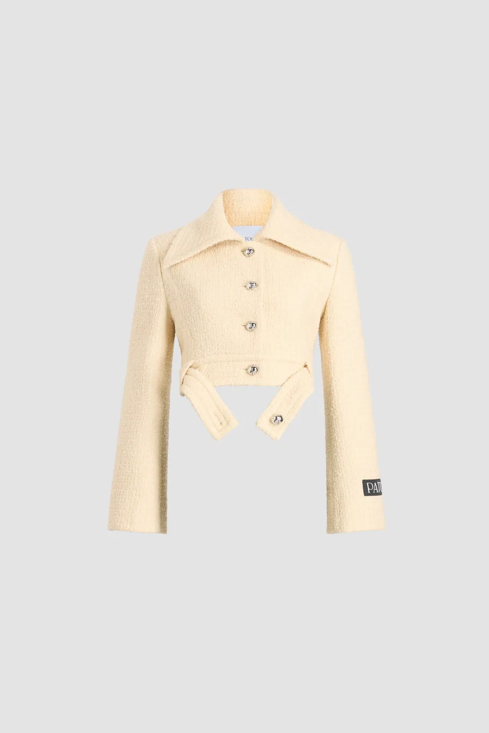 Patou JA063 veste tweed laine blanc snowberry