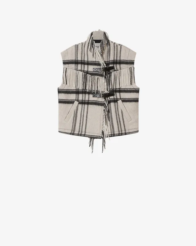Isabel Marant Ginesa GI0099FA gilet laine écru noir