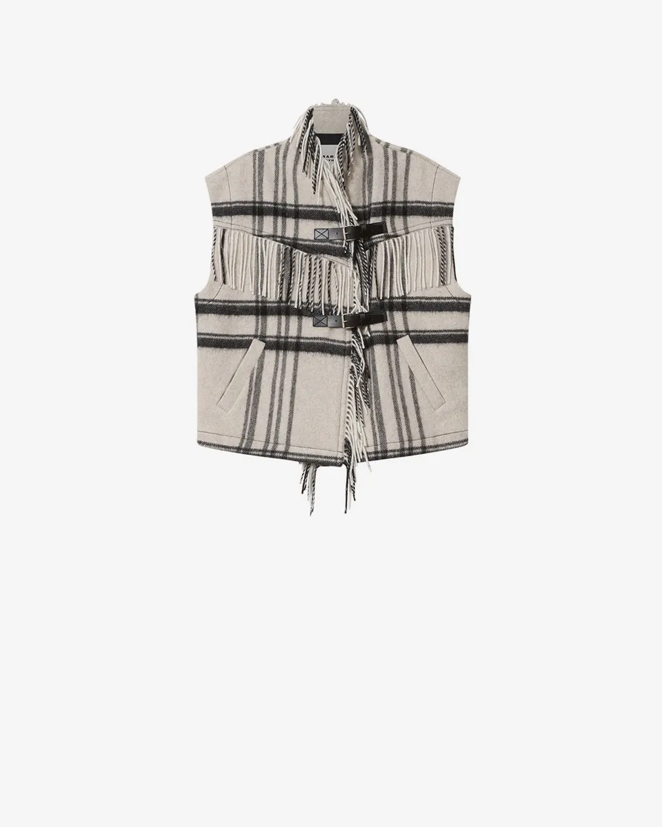Isabel Marant Ginesa GI0099FA gilet laine écru noir