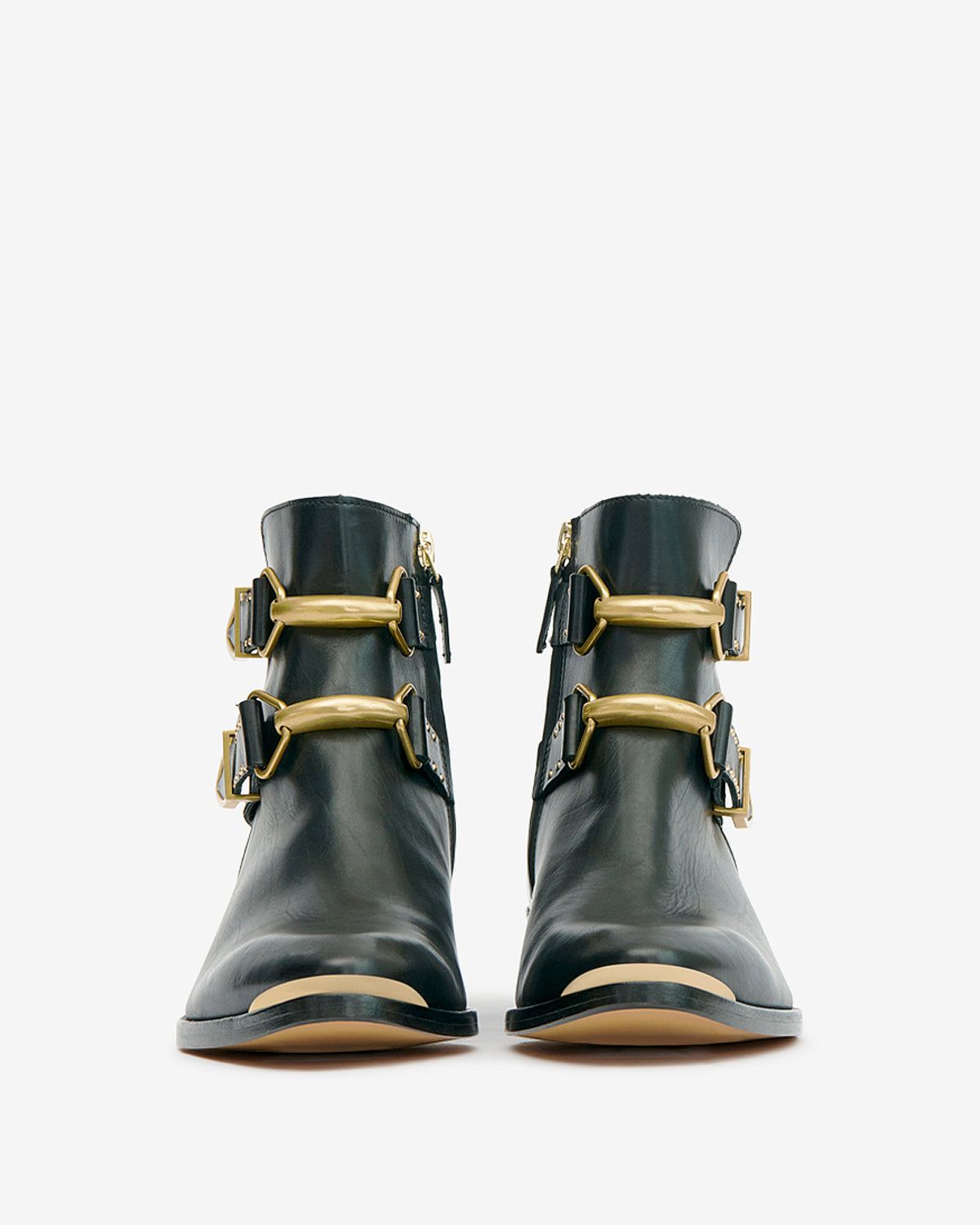 Isabel Marant Zalya boots santiag cuir noir talon 3 cm
