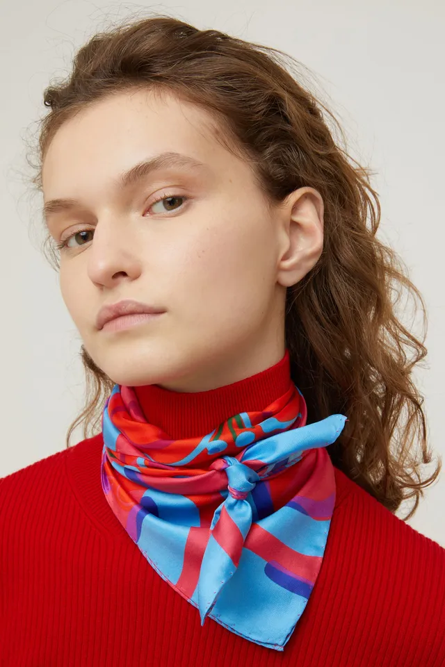 Patou Accessories foulard soie imprimé Strawberry Flower TU