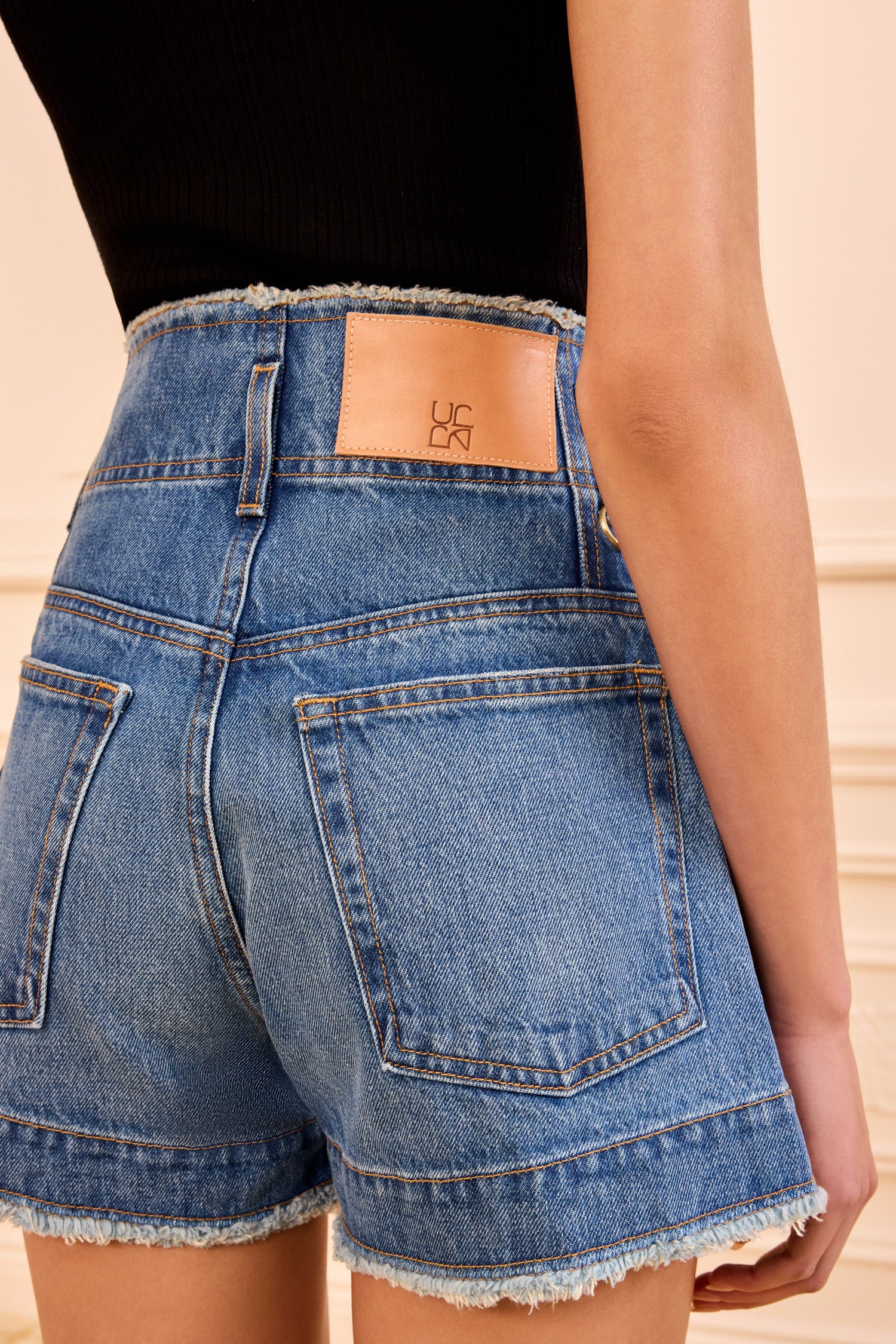 Ulla Johnson Denim Charlotte Short Danube Taille Haute
