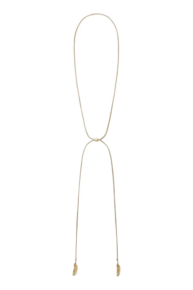Alemäis Django Feather Lariat collier doré OS