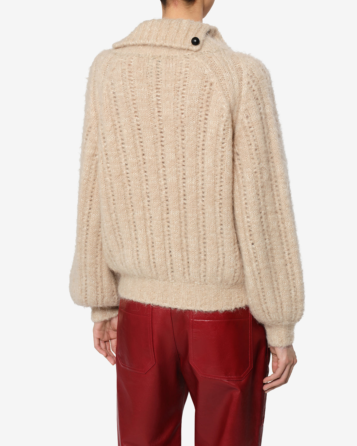 Isabel Marant Lily pull beige alpaga col montant