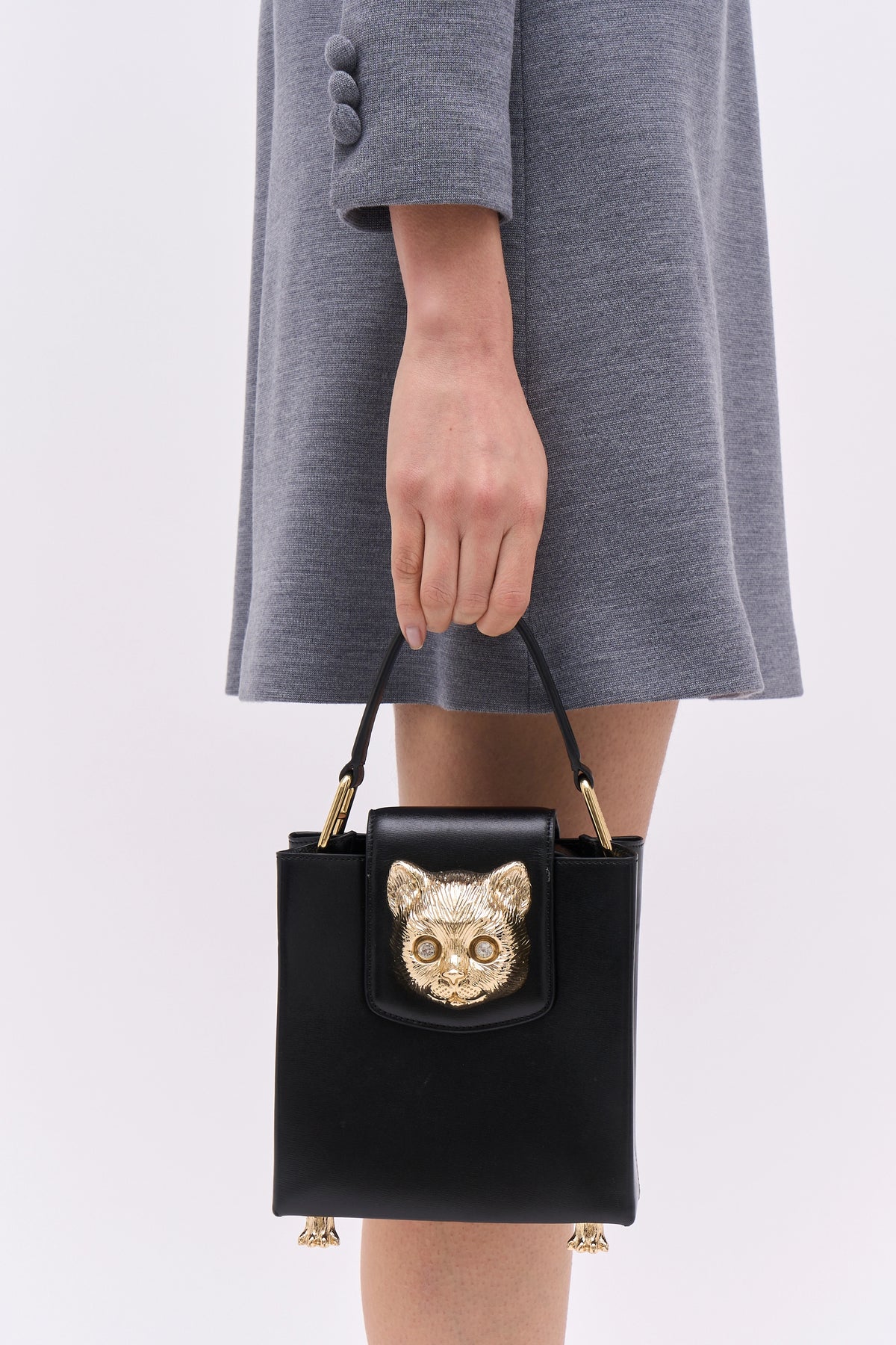 Paul & Joe Charlotte sac cuir noir tête de chat