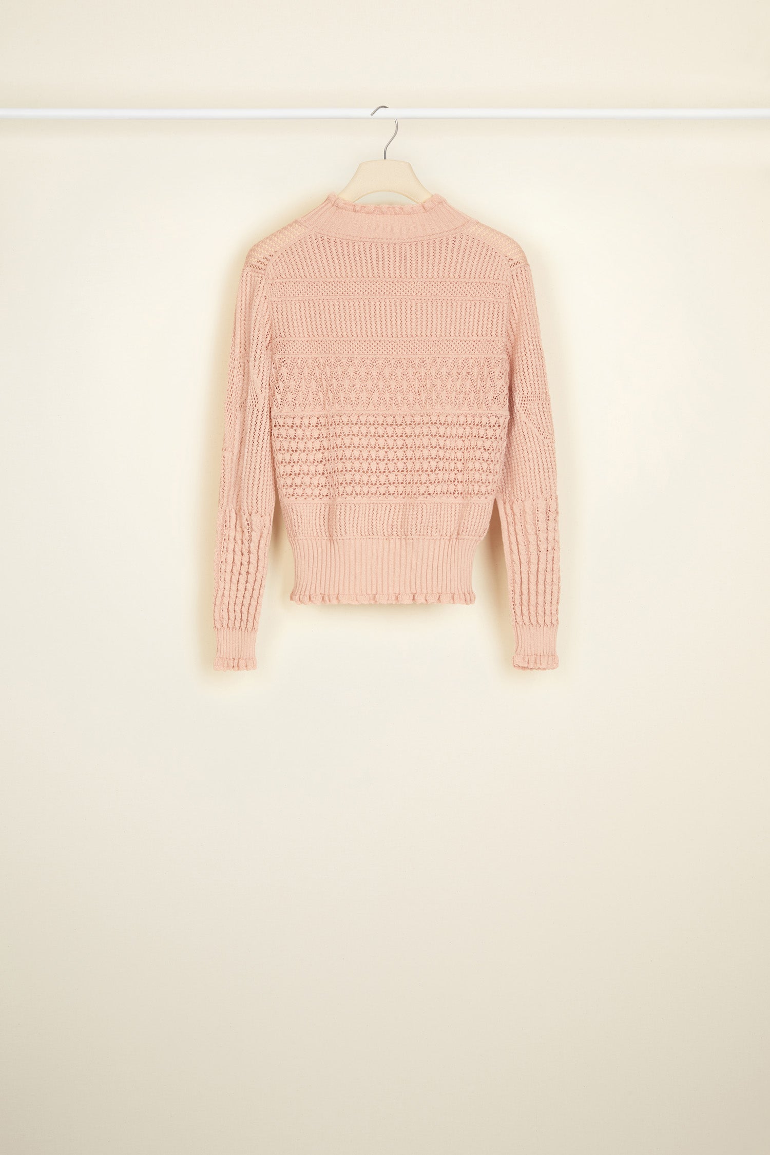 Patou Knitwear pull crochet P21KN0408031251H coton bio rose