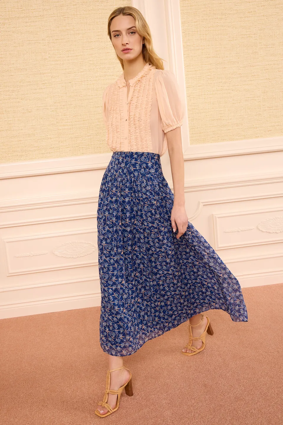 Ulla Johnson Reina jupe midi Dusk soie plissée