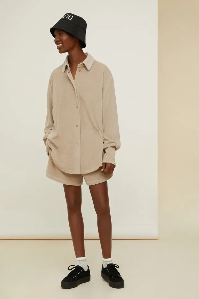 Patou JE039 chemise oversize éponge coton bio parchemin