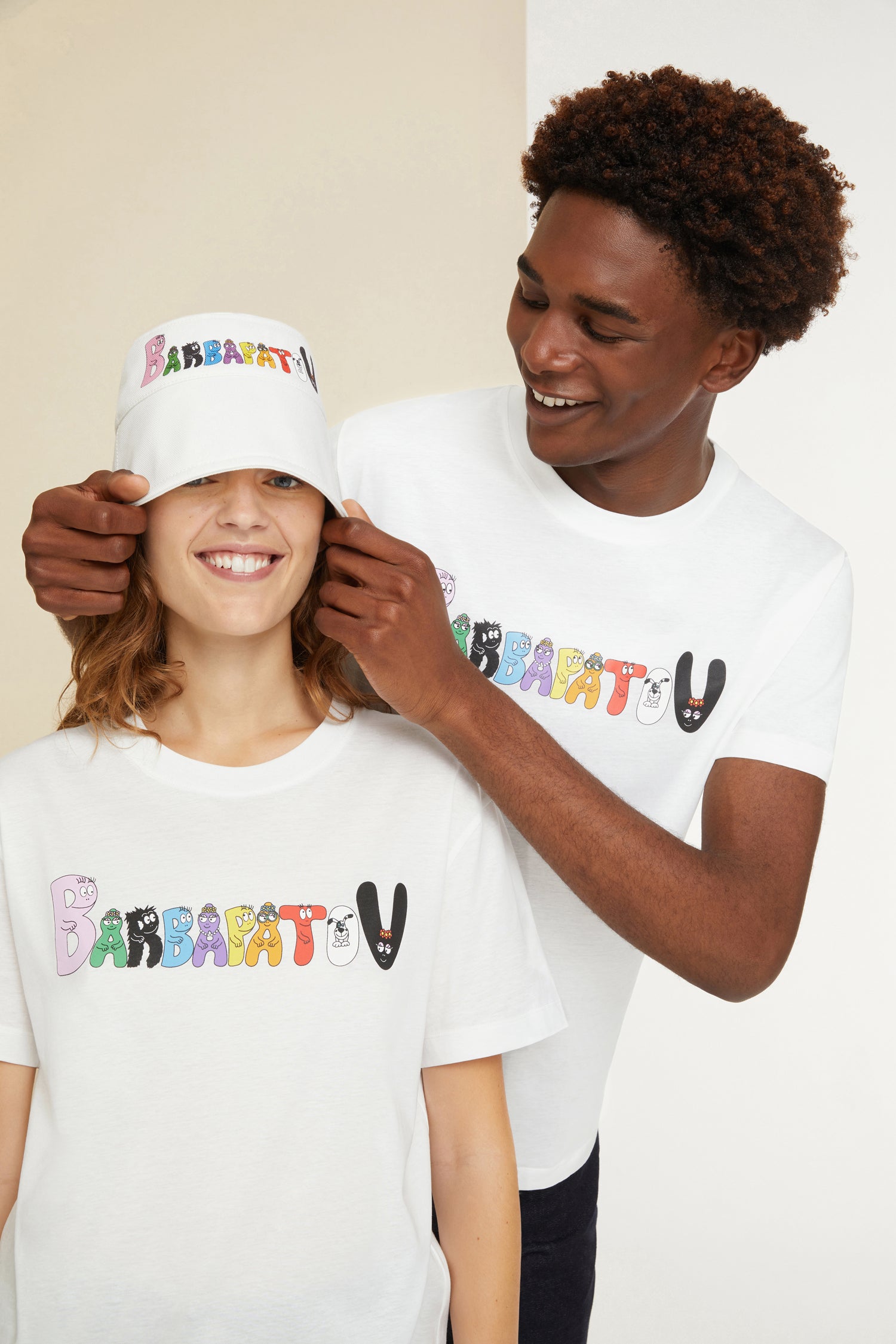 Patou JE046 t-shirt blanc coton bio barbapatou col rond