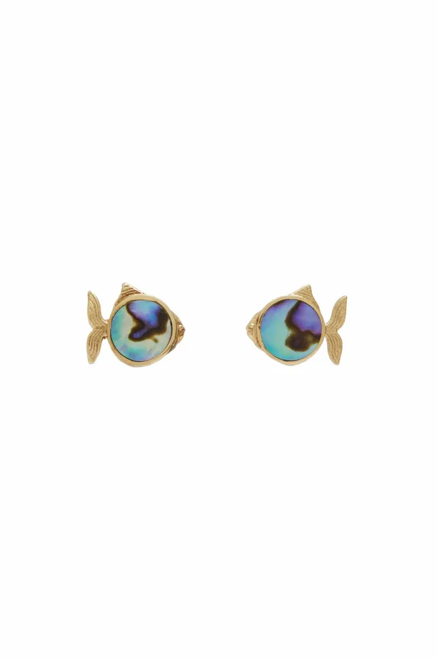 Alemaïs Calypso Paua Fish Studs boucles poisson nacre
