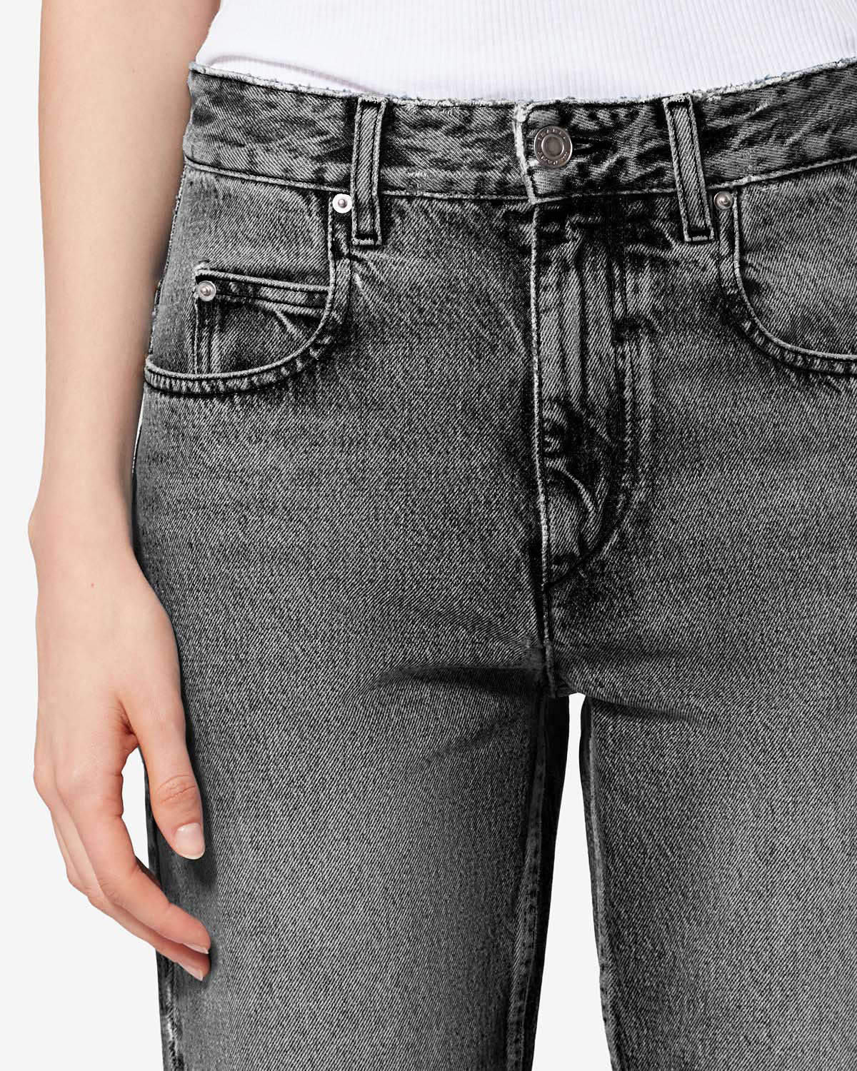 Isabel Marant Dakota jean noir délavé 7/8 ajusté