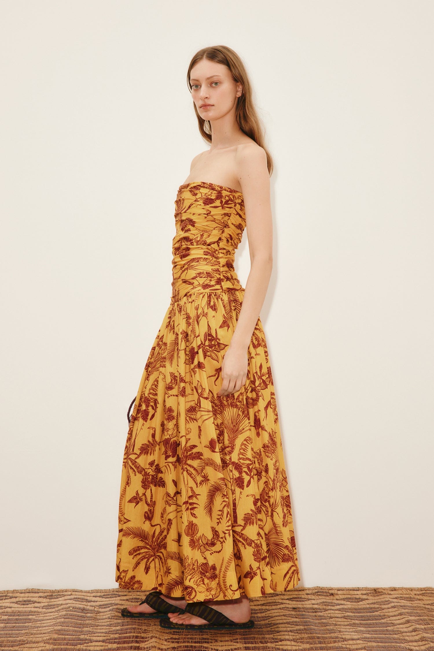 Alemais Banana Blossom robe bustier longue ramie