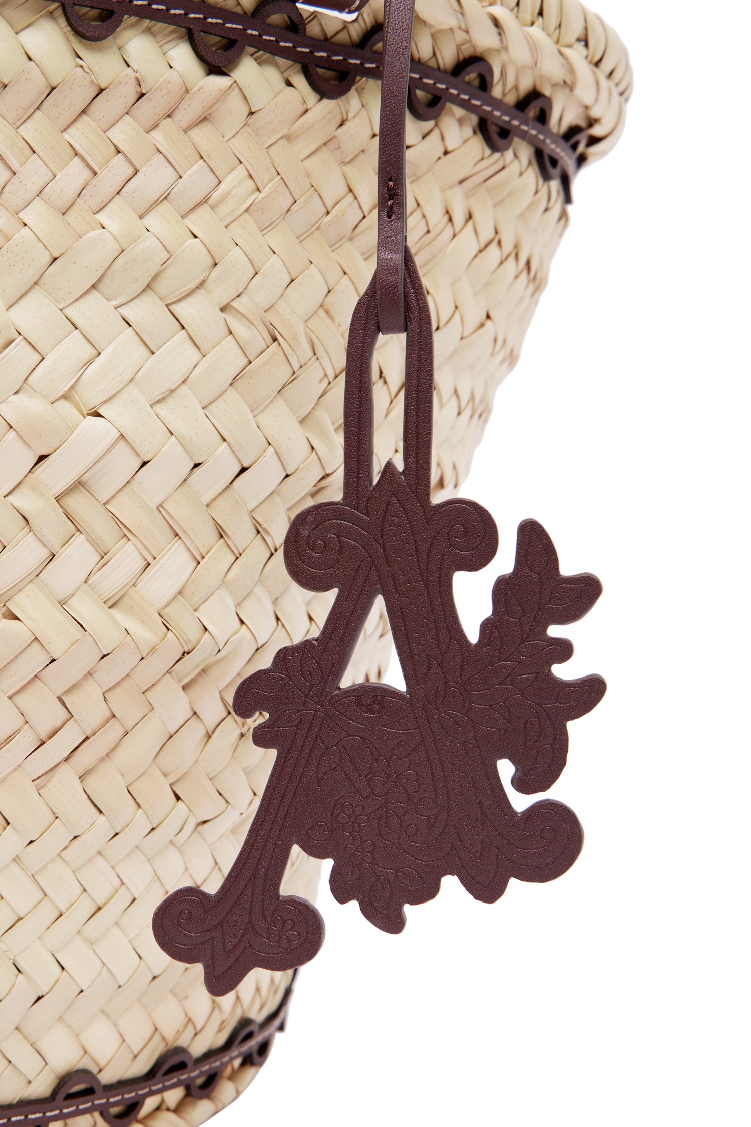 Alemaïs Ace Leather Patch panier midi tressé cuir