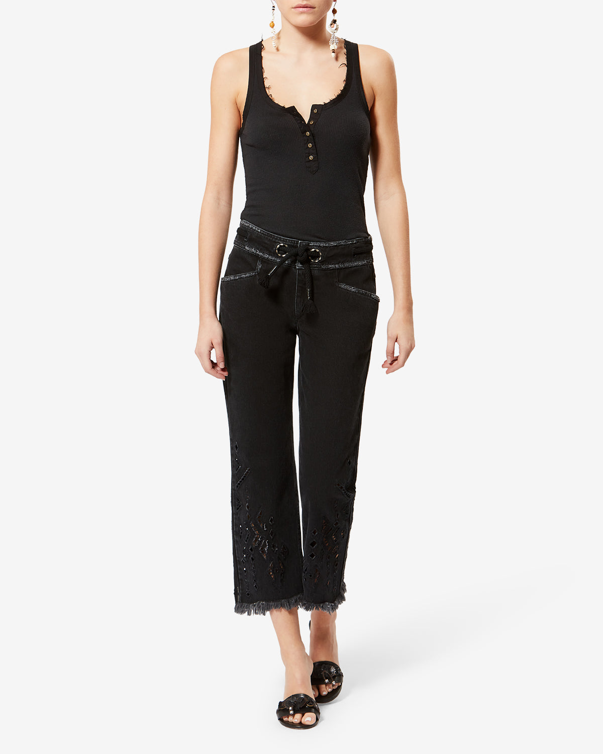 Isabel Marant Helma débardeur soie noir délavé