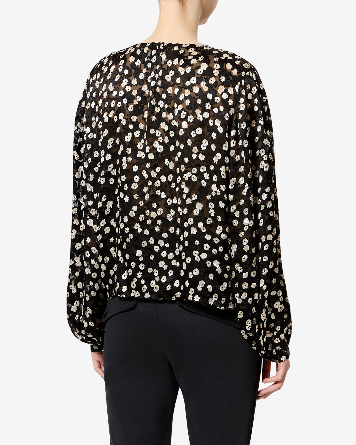 Isabel Marant Firma blouse soie noir et écru 34-44