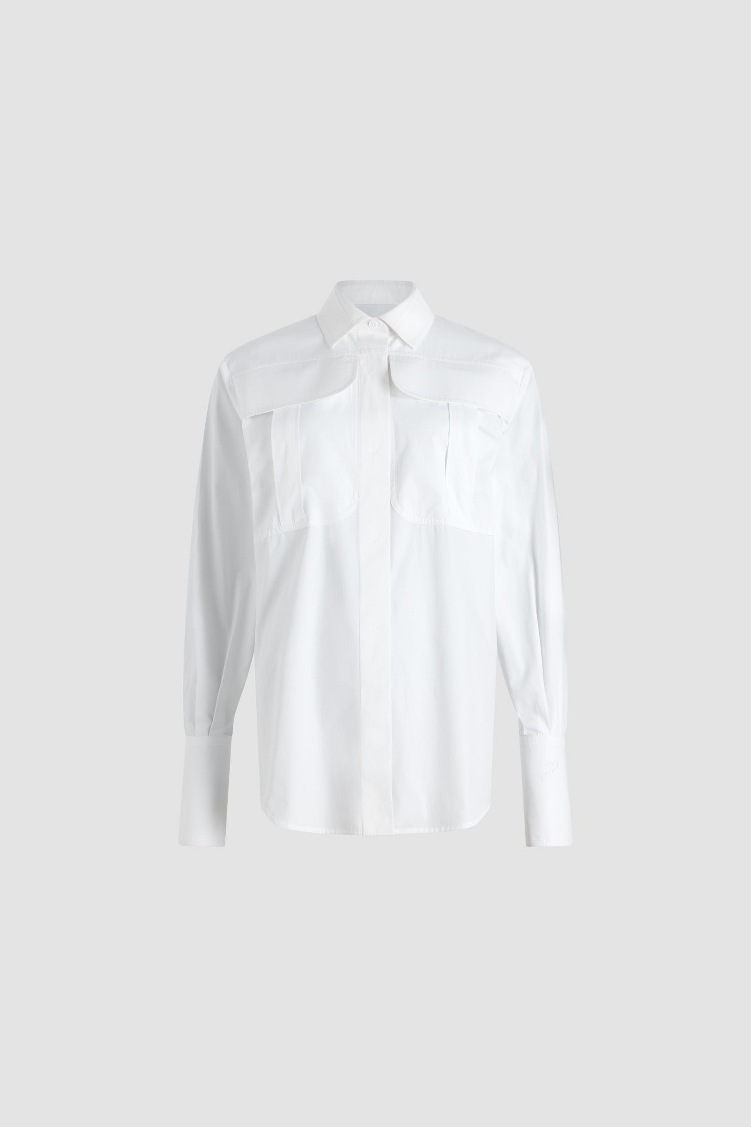 Patou Chemise safari BL036 popeline blanche coton bio
