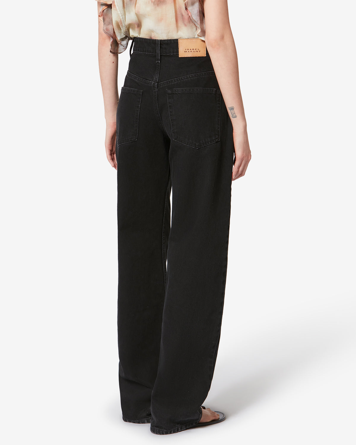 Isabel Marant Drolane jean droit noir délavé
