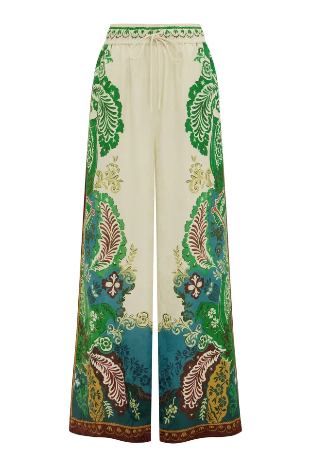 Alemaïs Florence pantalon large jacquard botanique