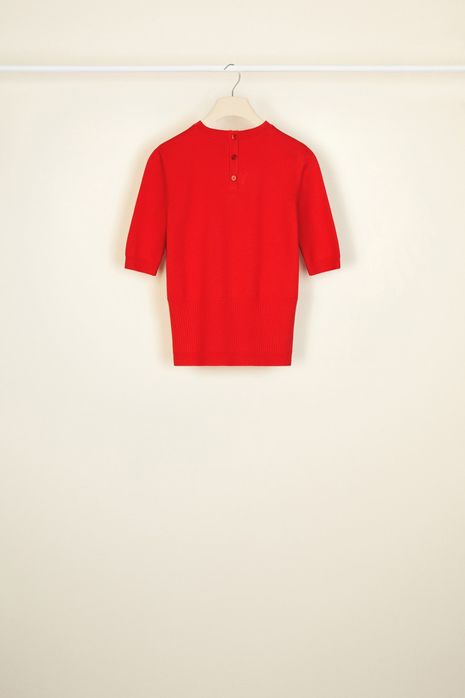 Patou KN037 pull manches courtes rouge capucine