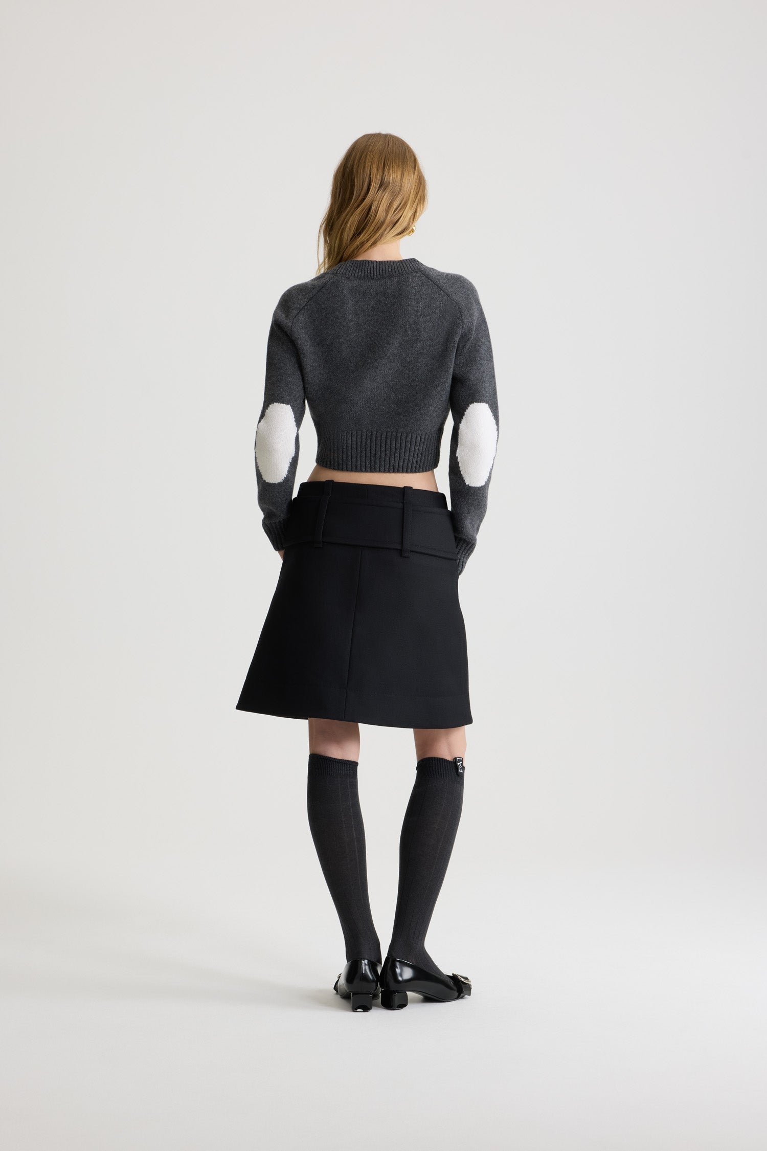 Patou KN277 cardigan court laine cachemire Mercury