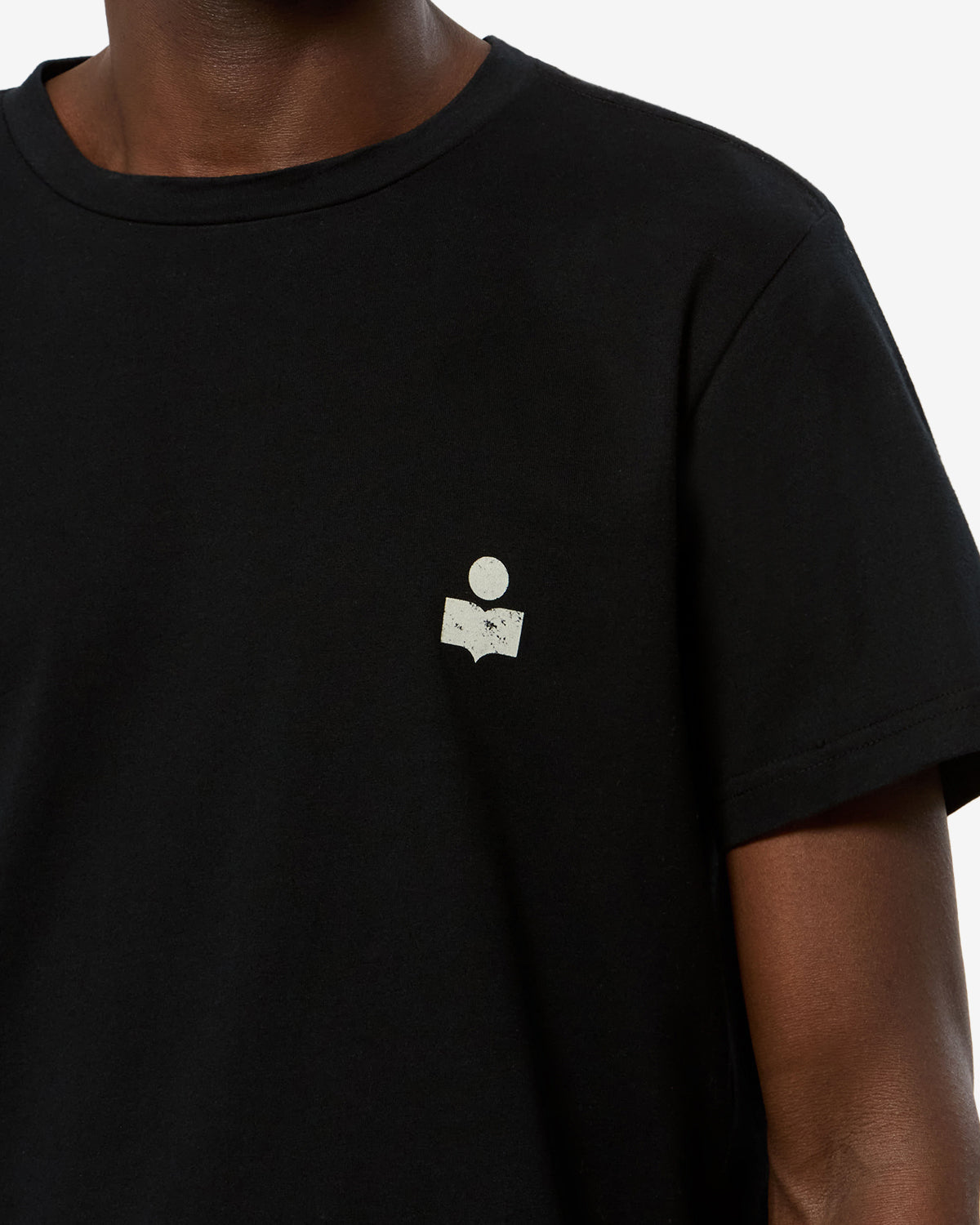 Isabel Marant Zafferh t-shirt noir ecru coton logo