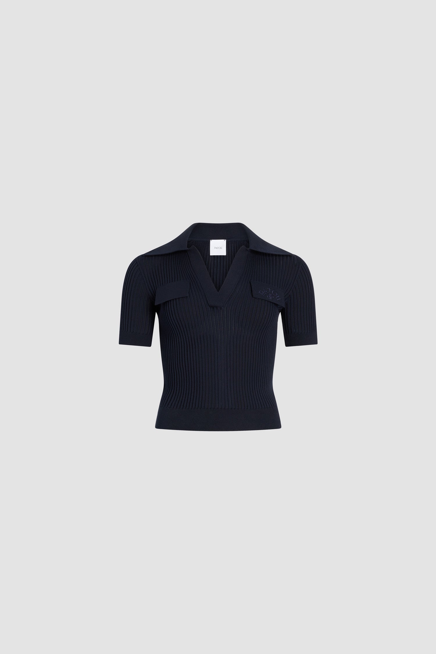 Patou KN3418094694N polo coton bleu marine brodé