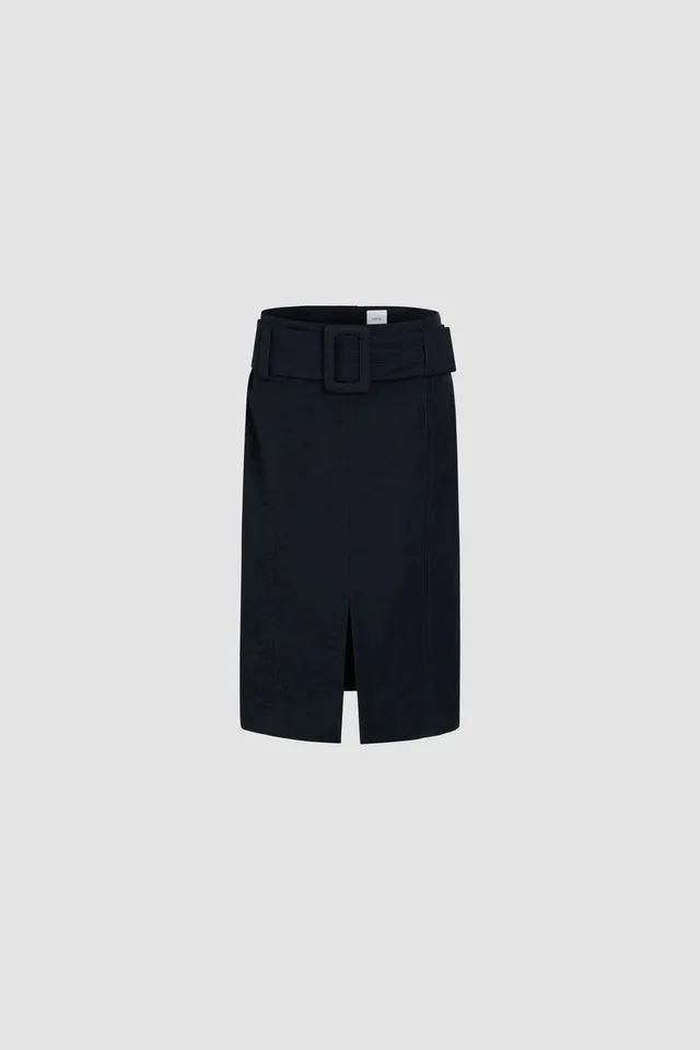Patou SK077 jupe midi nylon recyclé bleu marine