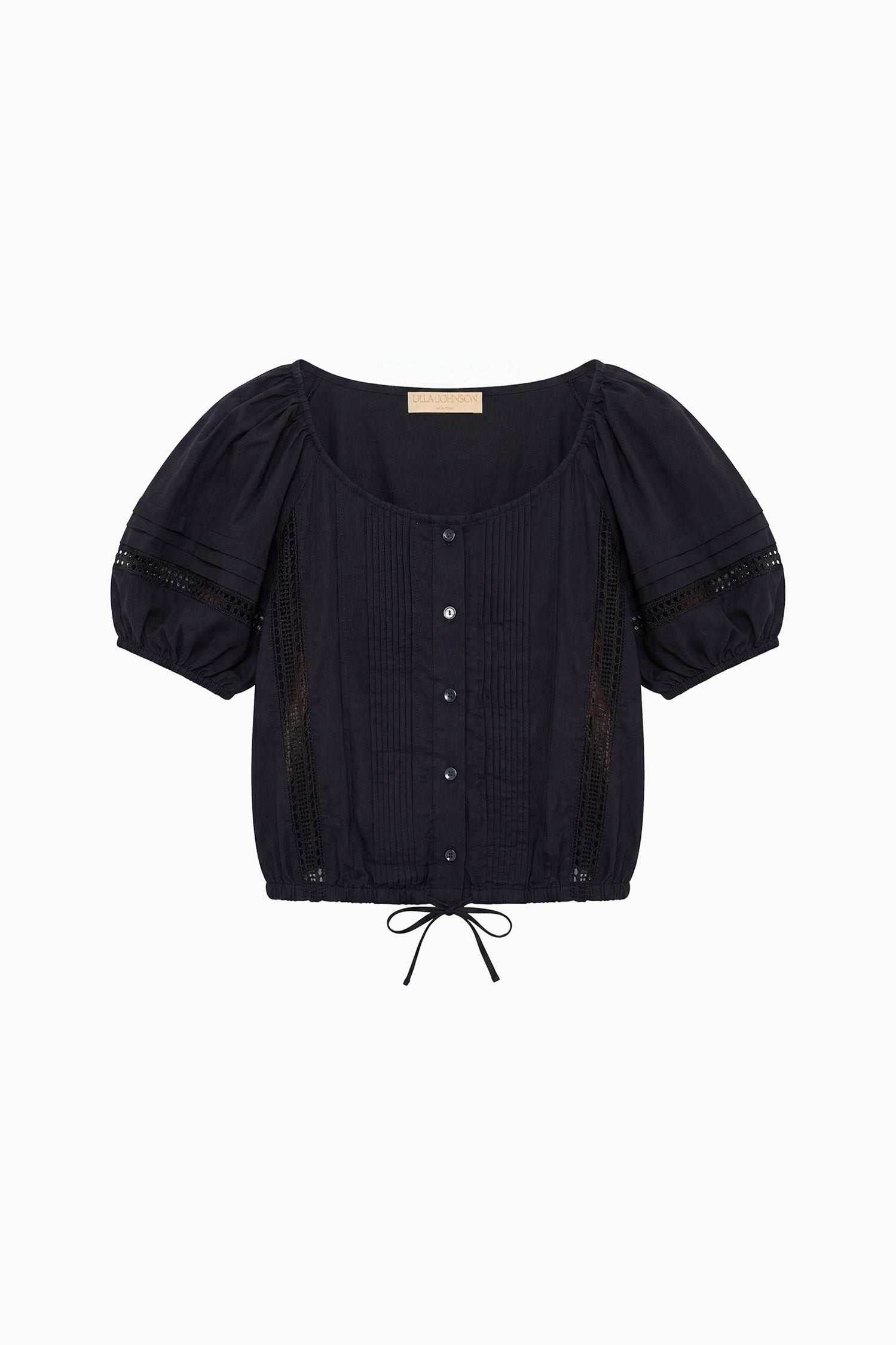 Ulla Johnson Clara top coton noir dentelle