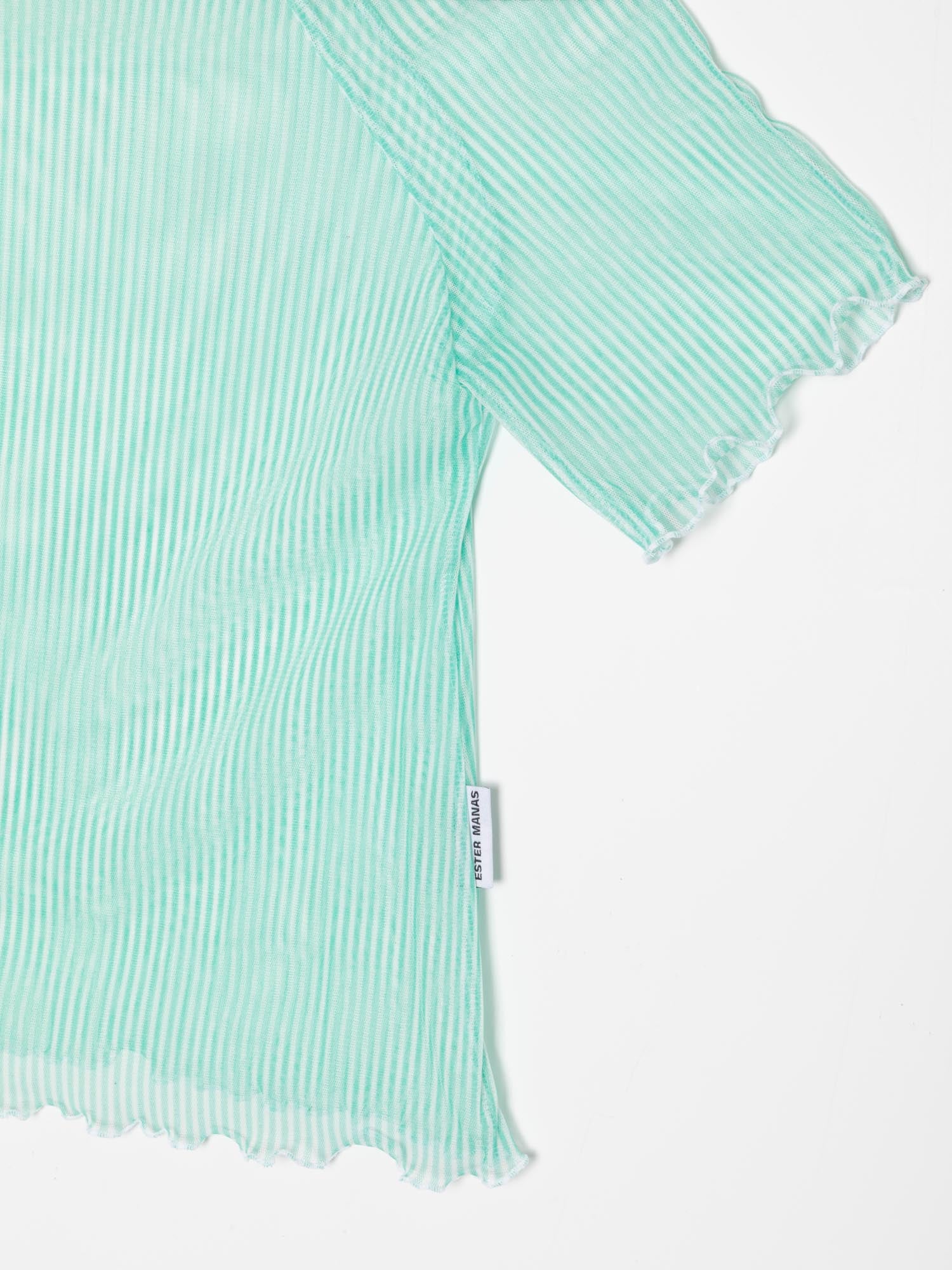 Ester Manas Easy haut Mint Striped crop mesh