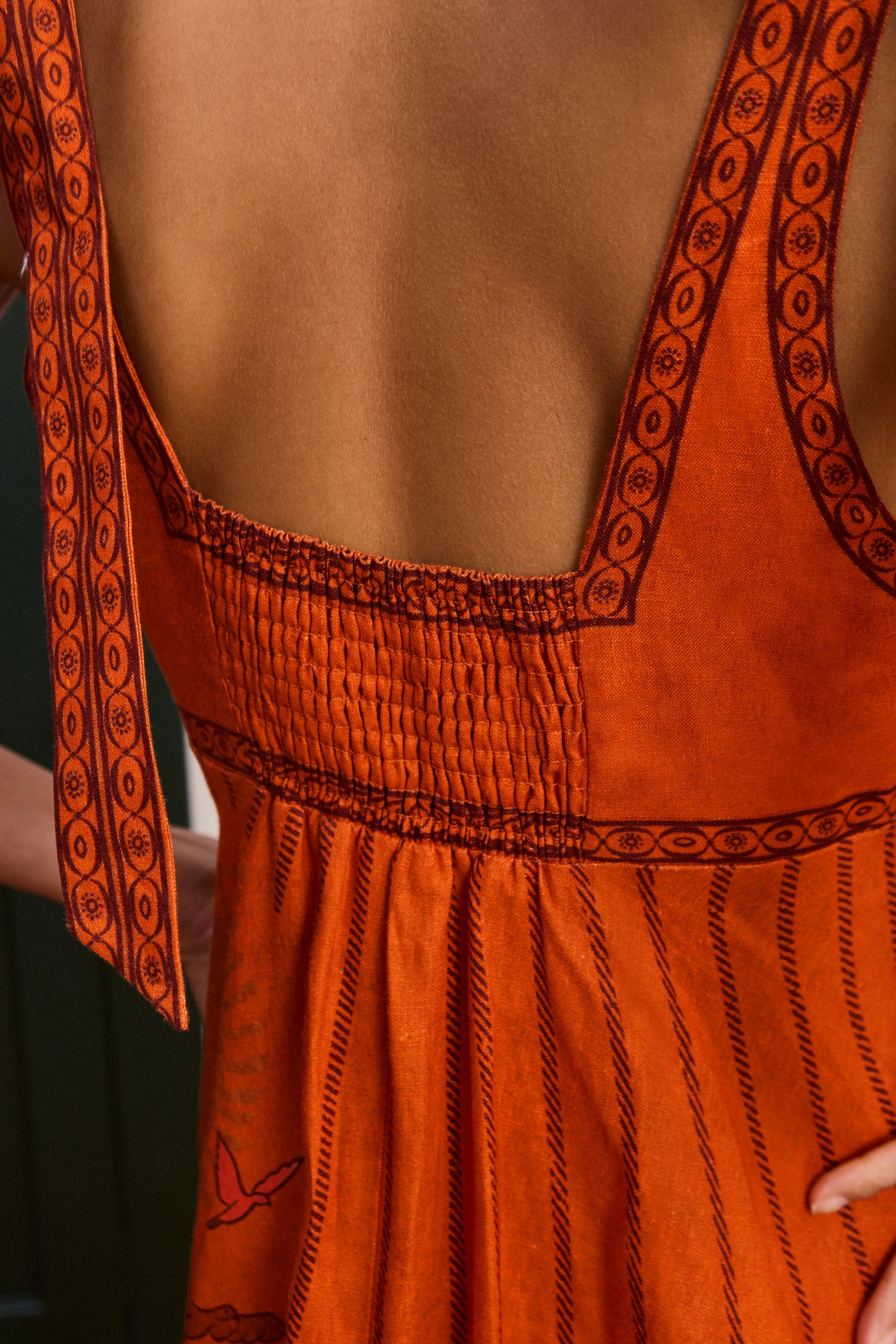 Alemaïs Boathouse Ballet robe midi lin bretelles