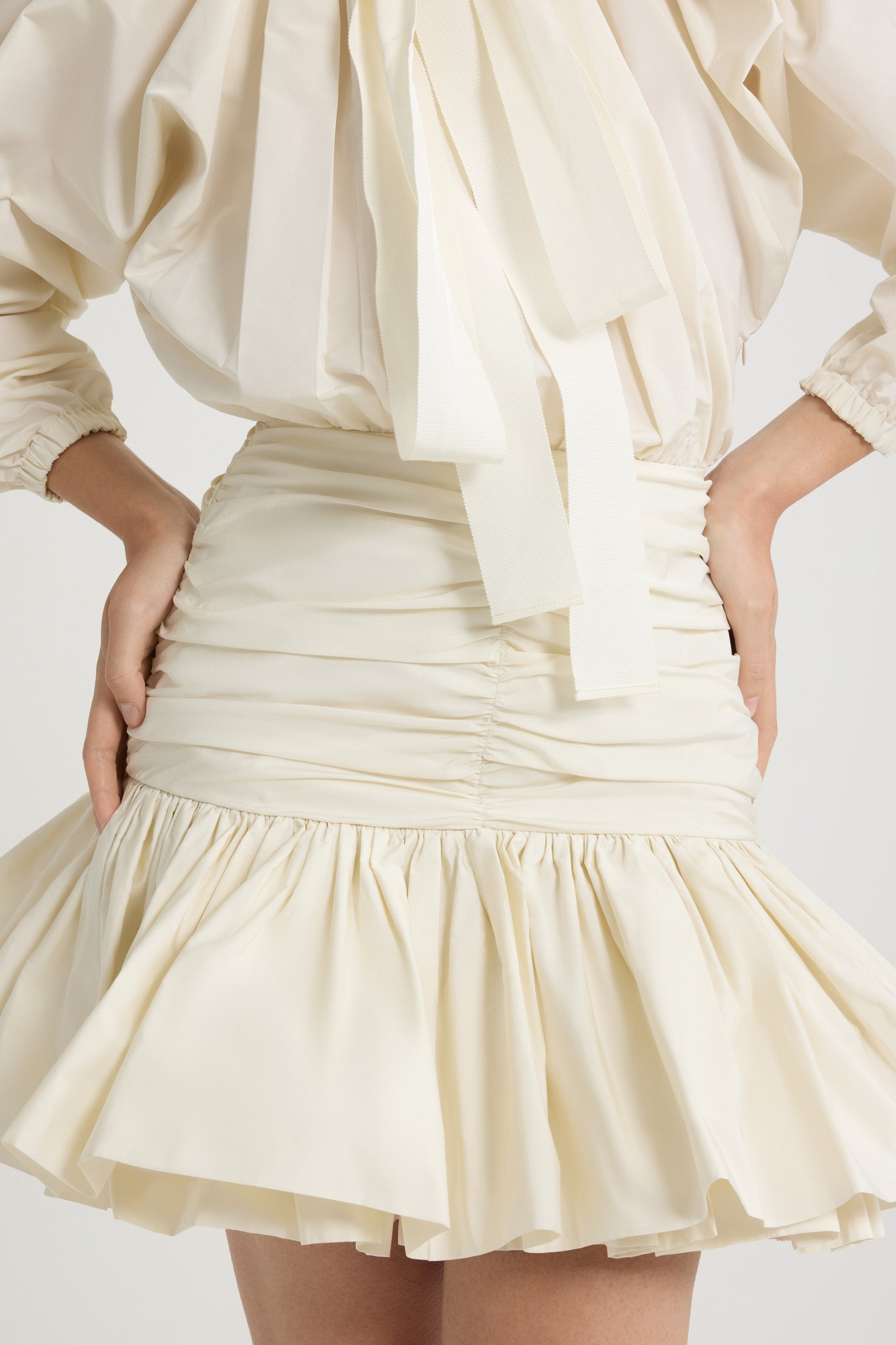 Patou robe mini faille recyclée ivoire 34