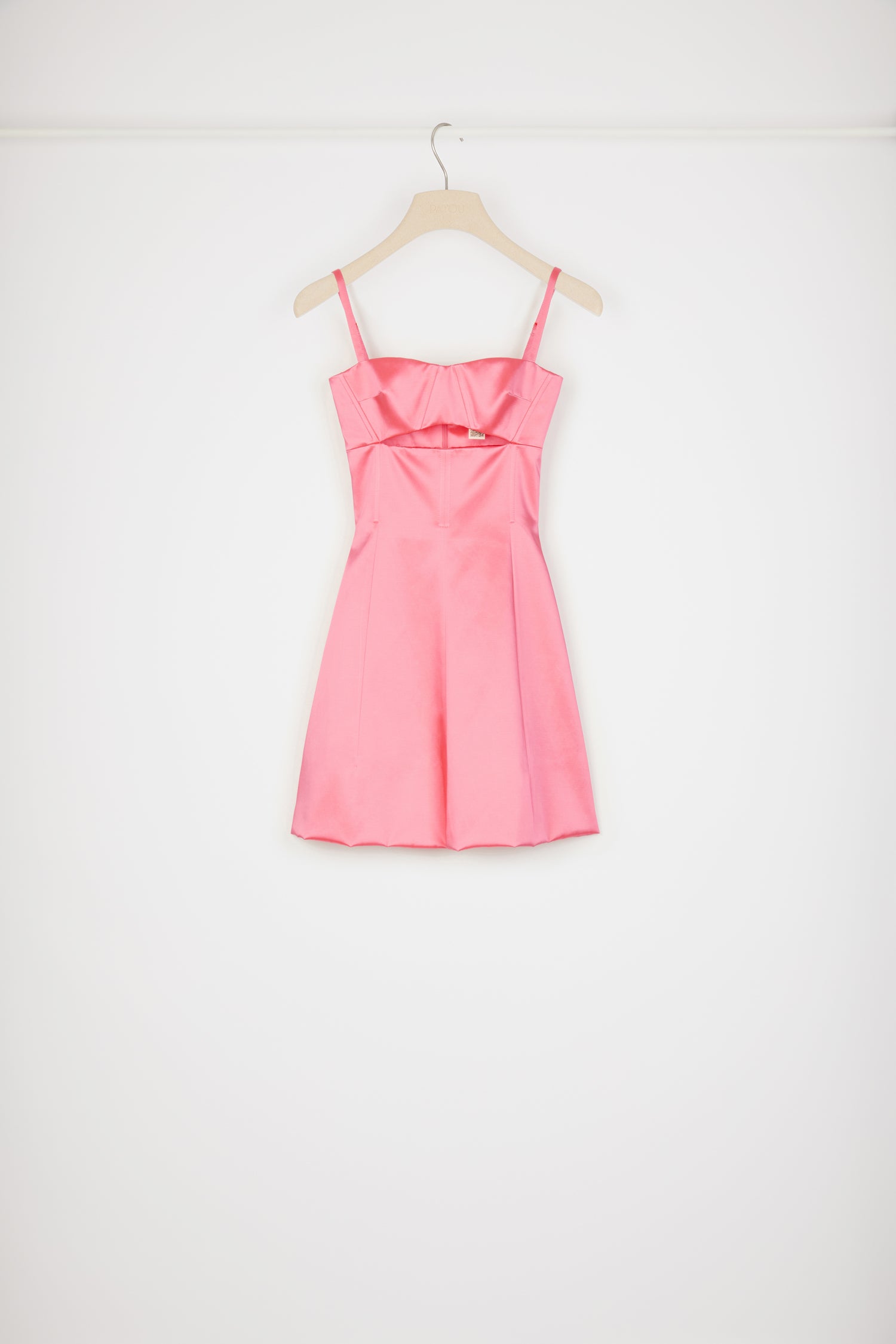 Patou P23DR1110139454C robe satin rose Camelia découpe