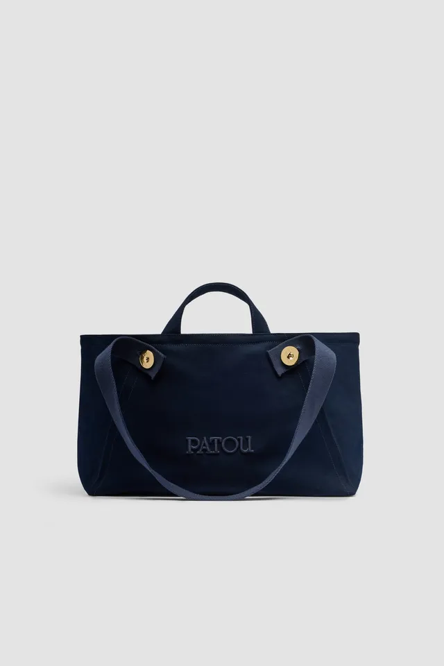 Patou Trapeze AC089 tote toile coton bleu marine grand