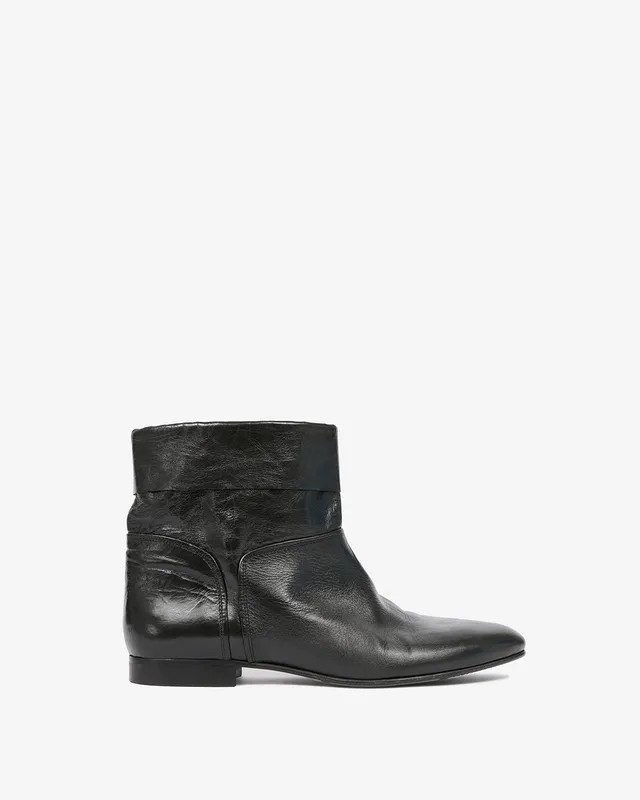 Isabel Marant Juoza boots cuir verni noir homme