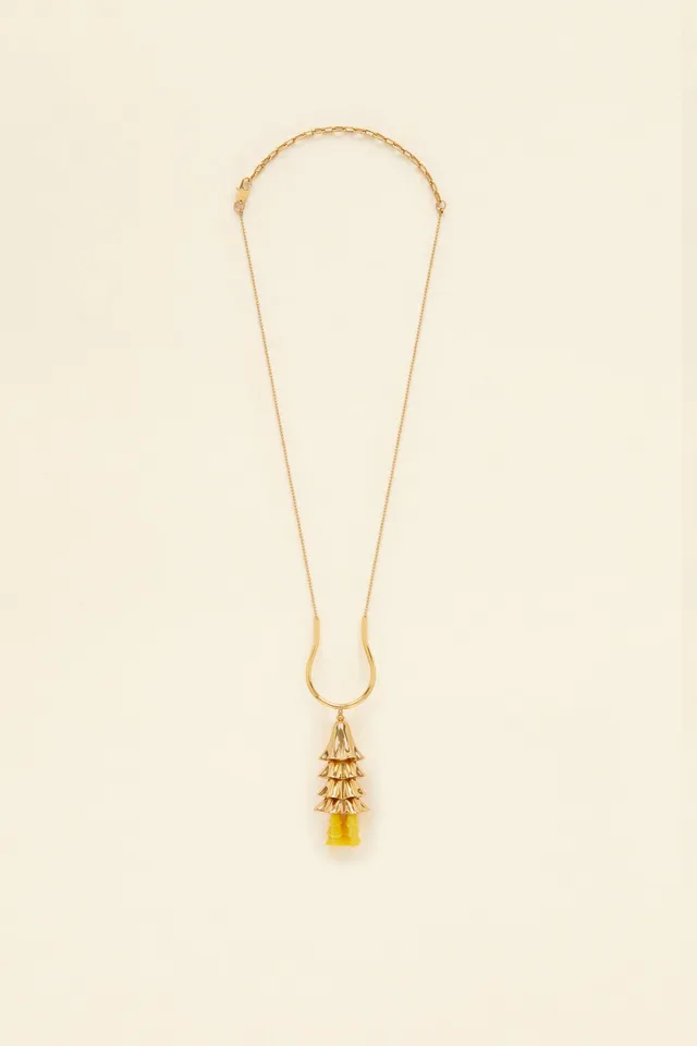 Patou A21JW0681000208C collier laiton doré Citrus perles