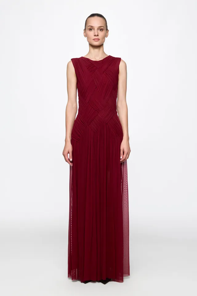 ATU Body Couture Emotional Dress robe longue bordeaux tulle