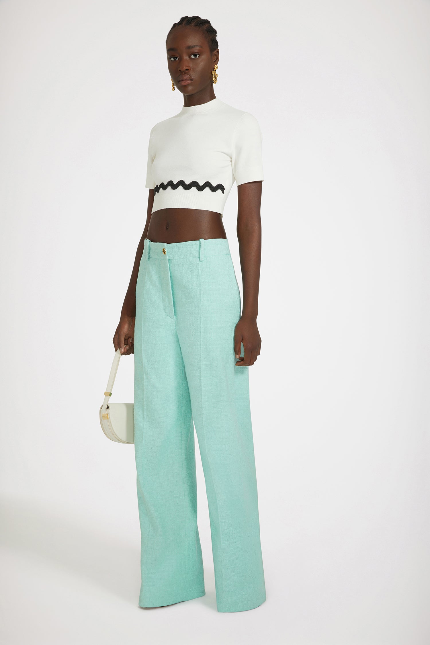 Patou pantalon P24TR0020162705G menthe tweed 38