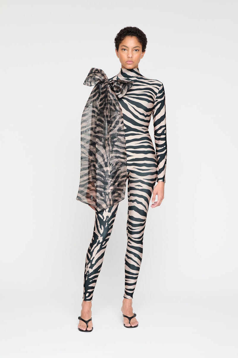 ATU Body Couture Tiger Nude Print Catsuit combinaison S