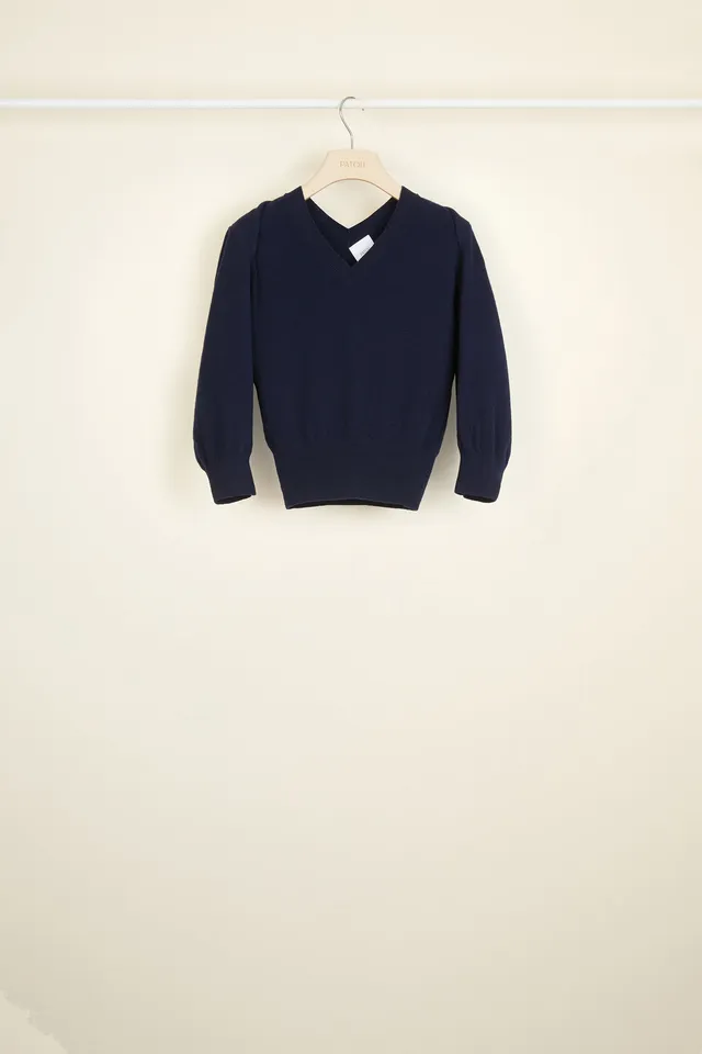 Patou P20KN016 pull laine marine col twist