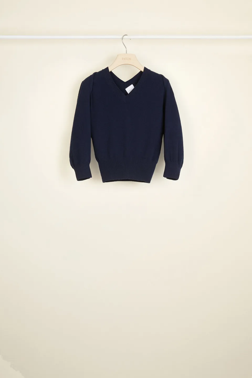 Patou P20KN016 pull laine marine col twist